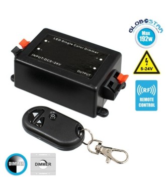 GloboStar® 73309 Ασύρματο LED Dimmer με Χειριστήριο RF 5v (40w) - 12v (96w) - 24v (192w)